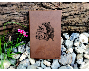 Engraved hardcover Rat Journal Notebook.